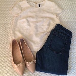 Kensie Eyelet Patterned Top